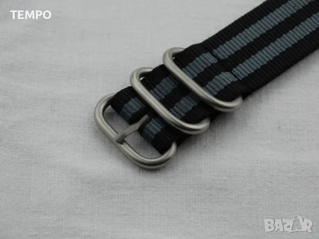 КАИШКА ZULU- ЧЕРЕН / СИВ -22мм + ПОДАРЪК, снимка 12 - Каишки за часовници - 48146992