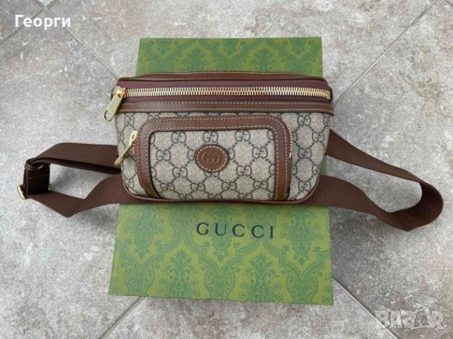 Чантичка за кръст Гучи Оригинална Supreme Кожа Колан Gucci Belt Bag
