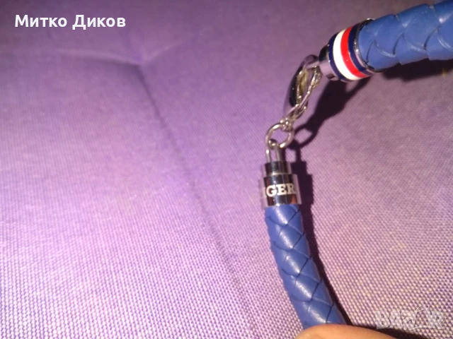 Tommy Hilfiger гривна естествена кожа нова синя оригинална, снимка 7 - Гривни - 51093889