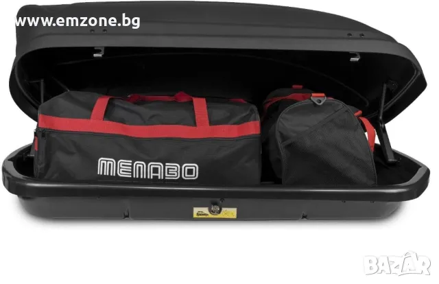 Автобокс багажник MENABO Mania 320L черен 137см/79см/36см, снимка 4 - Аксесоари и консумативи - 47460493