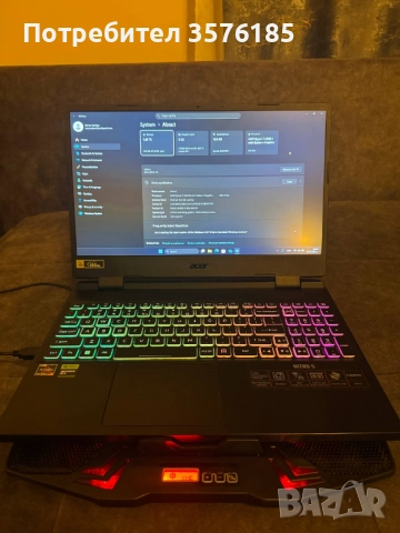 Лаптоп Gaming Acer Nitro 5, Ryzen 6800H, 16 GB, RTX 3070 Ti, снимка 8 - Лаптопи за игри - 52202512
