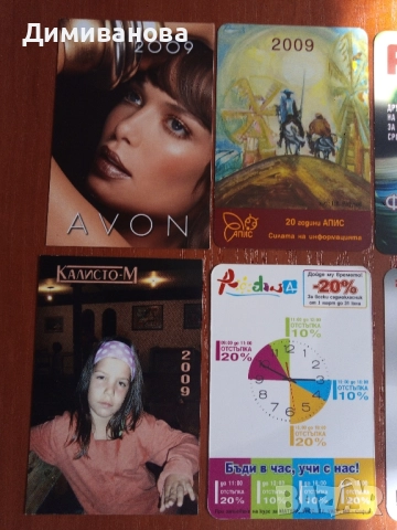 11 малки календарчета от 2009 г., снимка 2 - Колекции - 51630980