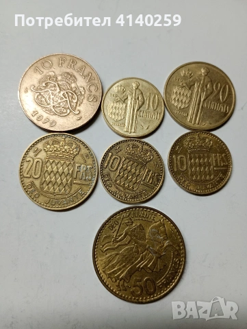   МОНАКО МОНЕТИ 5 ФРАНКА 1945 Г 2 ФРАНКА 1943 Г 1 ФРАНК 1943 Г , снимка 3 - Нумизматика и бонистика - 53278861