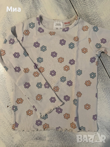 Комплект за момиченце блузка Zara + дънки 3-4 години, снимка 2 - Детски комплекти - 52138941