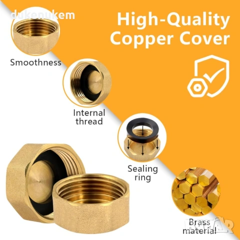 3 бр. Месингова капачка G1, 1 цол, снимка 3 - Други инструменти - 53188065