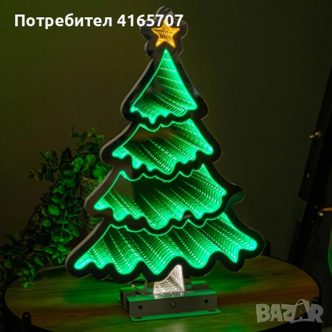 LED коледна елха с 3D светлинен ефект – модерна празнична декорация за дома, снимка 5 - Декорация за дома - 52815417