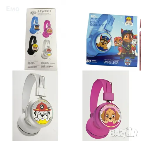 Детски супер удобни безжични Bluetooth слушалки - Пес Патрул - Гаранция 12 месеца 