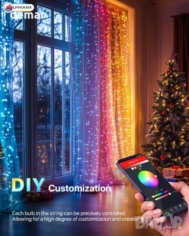 Интелигентни приказни светлини, 6 метра 200LED RGB приложение/дистанционно с 26 режима, снимка 4 - Декорация за дома - 48165543