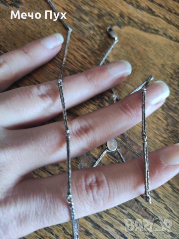 Старо сребърно полутвърдо колие с естествени перли (124), снимка 5 - Колиета, медальони, синджири - 39637882