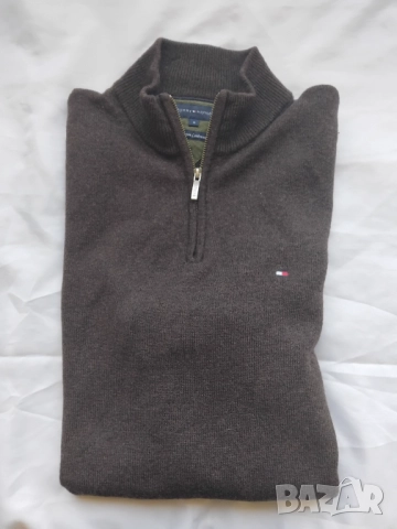 Tommy Hilfiger - 100% оригинален мъжки вълнен пуловер, снимка 6 - Пуловери - 52947438
