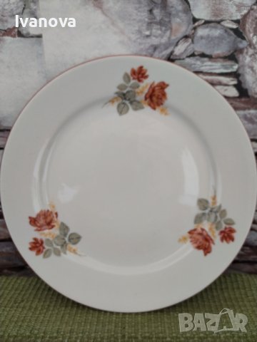 Порцеланови чинии оранжева роза , снимка 5 - Чинии - 40554381
