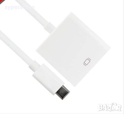 Преходник Адаптер от USB Type C Мъжко към VGA Женско VCom SS001187 Adapter USB Type C/VGA, снимка 2 - Кабели и адаптери - 33988179