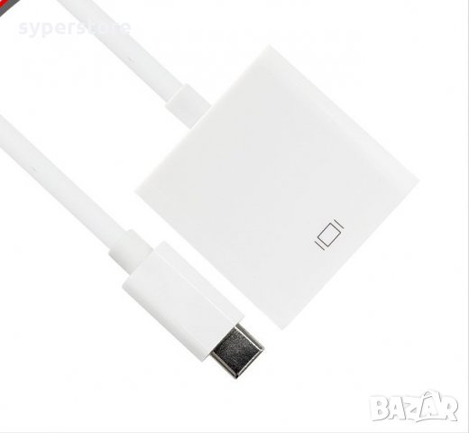 Преходник Адаптер от USB Type C Мъжко към VGA Женско VCom SS001187 Adapter USB Type C/VGA, снимка 2 - Кабели и адаптери - 33988179