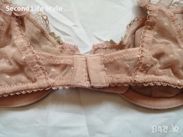 70А кокетен прозрачен дантелен сутиен в розов цвят, снимка 7 - Бельо - 52922265