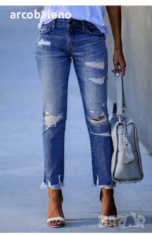 Дамски накъсани изпрани протрити дънки, 3цвята , снимка 8 - Дънки - 39459978