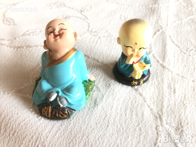 Китайски фън шуй фигурки на монаси, талисмани, ръчна изработка от смола, от манастира Шаолин, нови, снимка 3 - Декорация за дома - 53296402