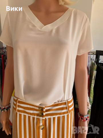 Нова блуза тениска в бяло с етикет