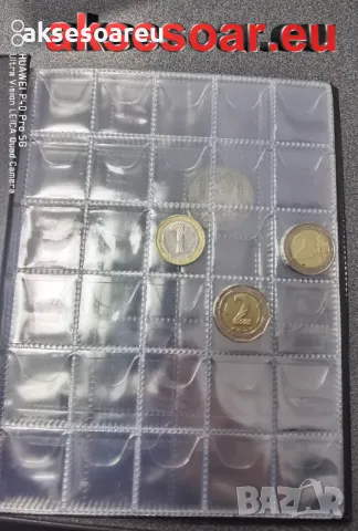 Класьор за 250 монети с 2 размера листи Албум от PU кожа Книга за събиране на жетони значки марки, снимка 4 - Нумизматика и бонистика - 49272278