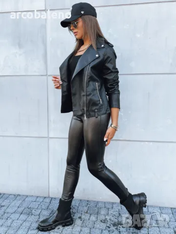 MODE MOSAIC Дамско кожено яке, снимка 3 - Якета - 48767709