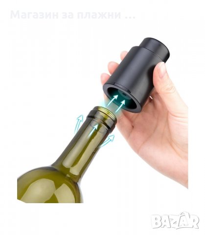 ТАПА ЗА ВИНО 2 В 1 ЗА ИЗВЕЖДАНЕ НА ВЪЗДУХА ОТ ОТВОРЕНА БУТИЛКАТА - код 2908, снимка 2 - Аксесоари за кухня - 34147967