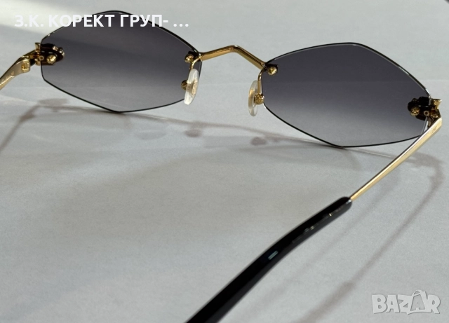 Дамски слънчеви очила CARTIER - CT0433S- Gold Panthère De Cartier, снимка 13 - Слънчеви и диоптрични очила - 52525463