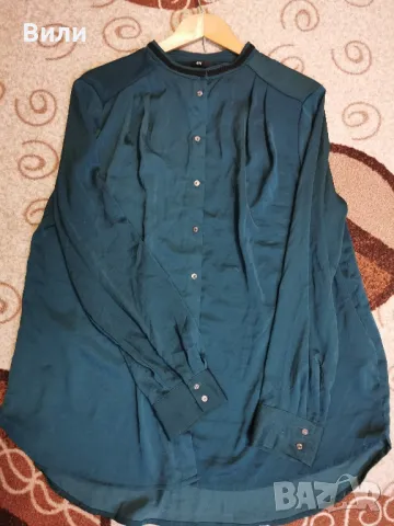 Тъмно зелена риза HM , снимка 5 - Ризи - 48259894