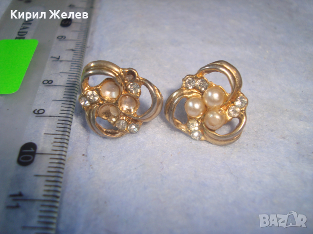 СТАРИ ПОЗЛАТЕНИ с КРИСТАЛЧЕТА АРТ ДЕКО ПЕРЛЕНИ ОБЕЧКИ 8628
