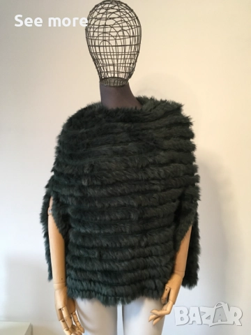 Marella Пончо естествен косъм заек М, снимка 2 - Якета - 52666937