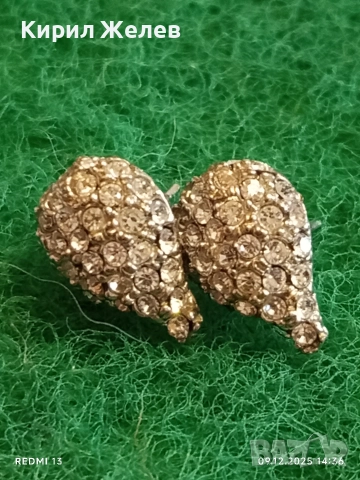 Красиви сребърни обеци с ювелирно инкрустирани брилянти елегантен дизайн 41472