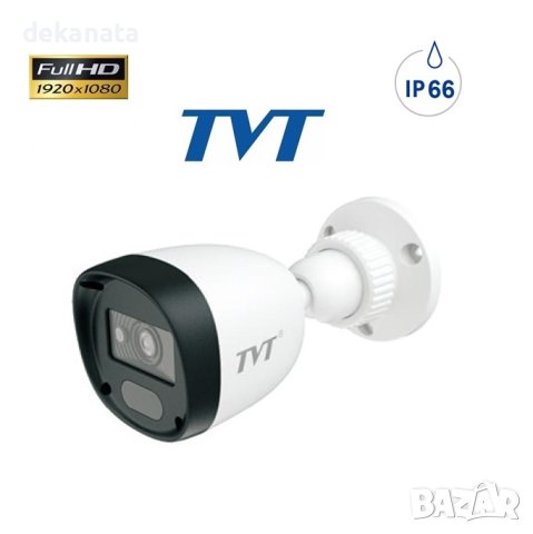 TVT FULL-HD 1080p - 2MP камера, с 4 режима на работа AHD HDCVI TVI CVBS, с ясна и наситена картина, снимка 1