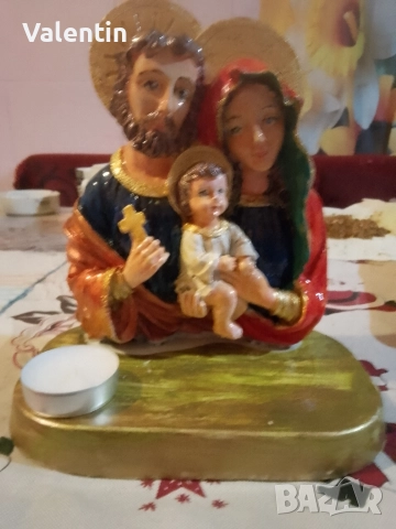 Керамична статуетка свещник Свето Семейство 