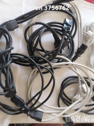 Продавам 8 броя захранващ кабел за компютър и монитор, снимка 2 - Кабели и адаптери - 52264896