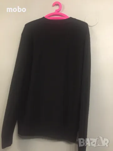 Вълнен италиански пуловер,марка SISLEY, размер„ L „, черен,с дълъг ръкав, обло деколте, зимен, снимка 3 - Пуловери - 49544308