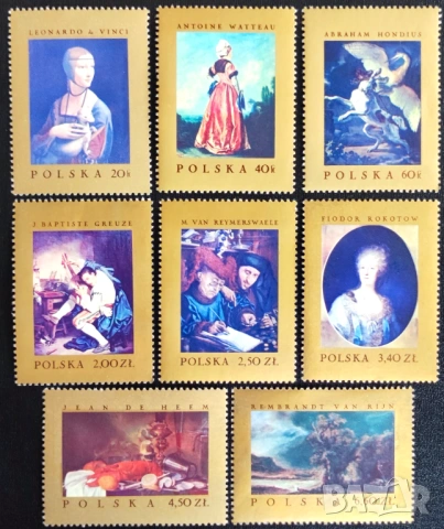 Полша, 1967 г. - лот марки на тема коне, спорт, риби, личности, цветя, пеперуди, изкуство и др., снимка 17 - Филателия - 53566936