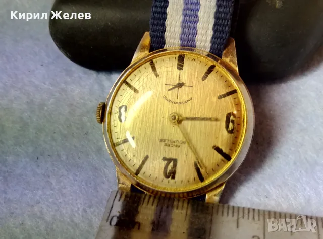 ANCRE GOUPILLES ANTIMAGNETIC Стар РЯДЪК ПОЗЛАТЕН МЕХАНИЧЕН НЕМСКИ РЪЧЕН ЧАСОВНИК РАБОТЕЩ 49568, снимка 6 - Антикварни и старинни предмети - 48442781