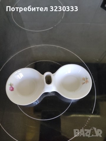 Порцеланово плато + солница, снимка 2 - Чинии - 42418057