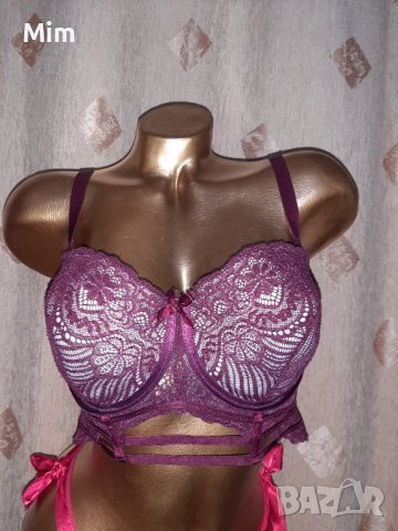 80 D Дантелен сутиен цвят бордо сутиен в червен сатен 