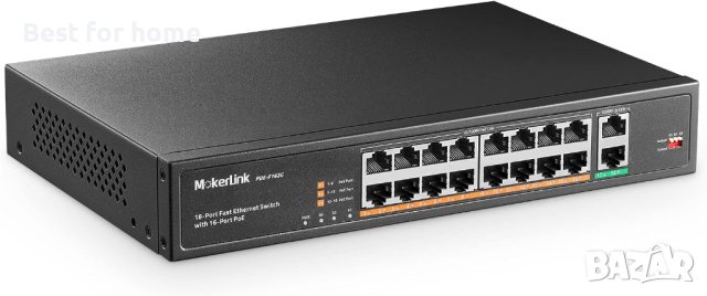 MokerLink 16-портов PoE switch с 2 Gigabit Uplink Ethernet порт