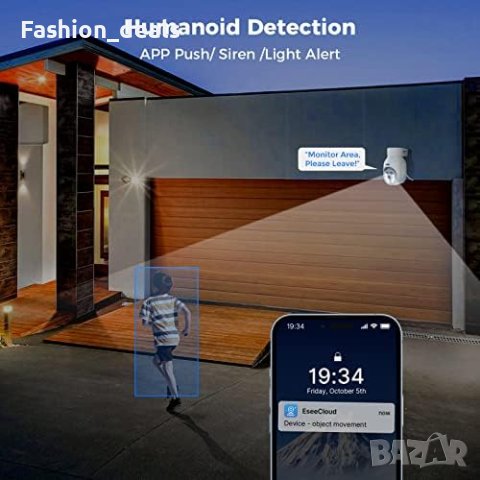 Нова 360° WiFi камера за сигурност на открито/Цветно нощно виждане, снимка 8 - HD камери - 41571807