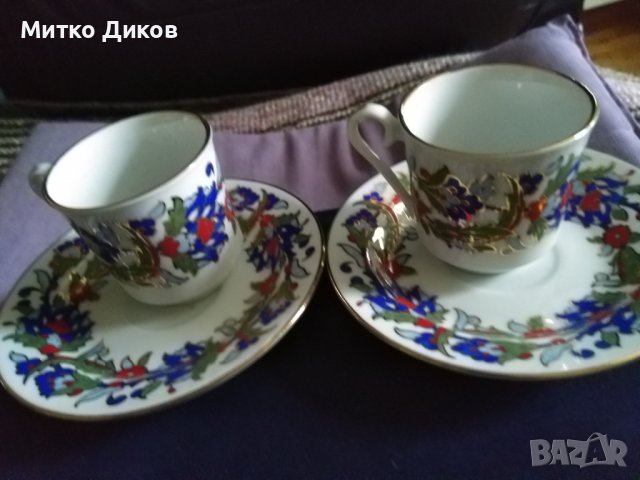 Kutahya марков порцелан маркиран комплект за кафе-две чаши и две чинийки ръчна изработка нов в кутия, снимка 9 - Сервизи - 39031800