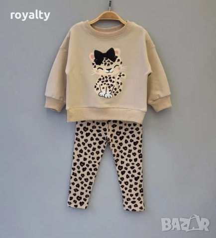 Комплект за момичета с коте Различни цветове , снимка 3 - Детски Блузи и туники - 52828507