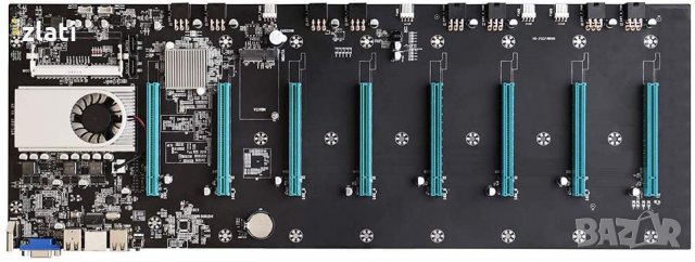 Mining Motherboard BTC-S37 Pro / майнинг дънна платка / в комплект с процесор, за 8 видеокарти, снимка 7 - Дънни платки - 34799703