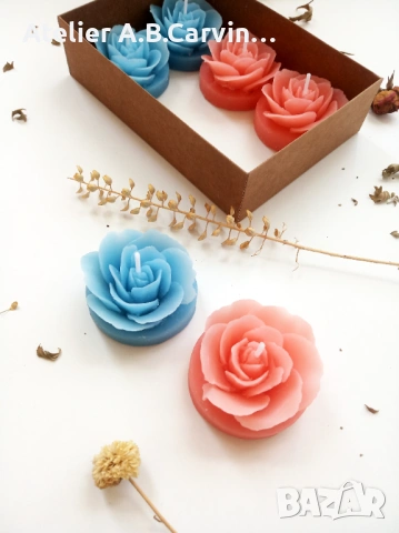 Комплект от 6 ароматни чаени свещички розички,за подарък или за дома