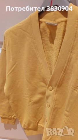 Жилетка Benetton size XL, 100% памук, жълт цвят, снимка 3 - Детски пуловери и жилетки - 42206686