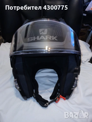 Модулна каска Shark EVO GT Encke Matt Black Anthracite, снимка 5 - Аксесоари и консумативи - 53080556