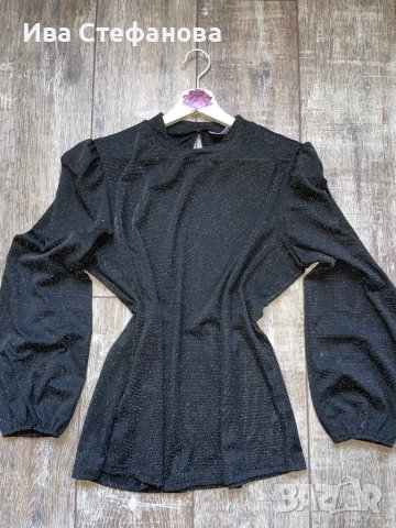 Нова официална елегантна блясък парти блуза глитер блестящ ефект , снимка 1 - Блузи с дълъг ръкав и пуловери - 40126052