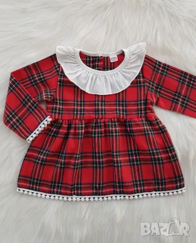 Детска карирана рокля 18-24 месеца, снимка 7 - Бебешки рокли - 47572638