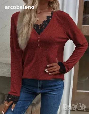 Нова модна дамска тениска с дълги ръкави, 7цвята , снимка 8 - Тениски - 48588828