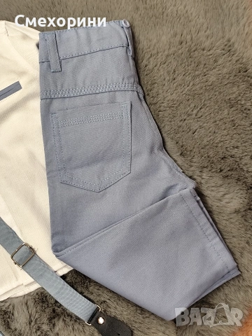 Костюм в бяло и синьо за момченца ръст 80, 86, 92, 98 , снимка 4 - Комплекти за бебе - 53005375