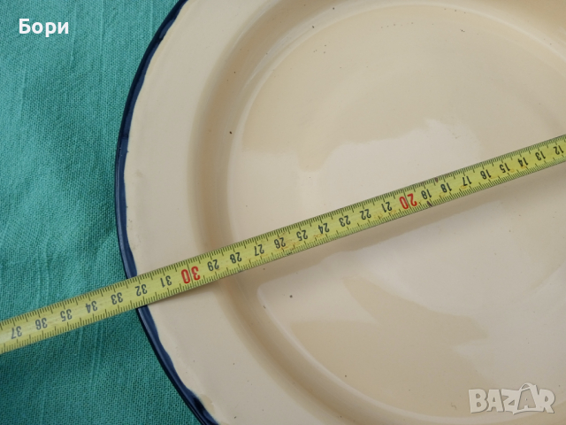 Стара Голяма емайлирана чиния/плато, снимка 7 - Съдове за готвене - 36143943